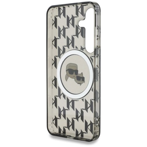 Etui Karl Lagerfeld Button Karl&Choupette Heads On KL Pattern MagSafe Samsung Galaxy S25 czarny Etui Karl Lagerfeld Button Karl&Choupette Heads On KL Pattern MagSafe Samsung Galaxy S25 czarny