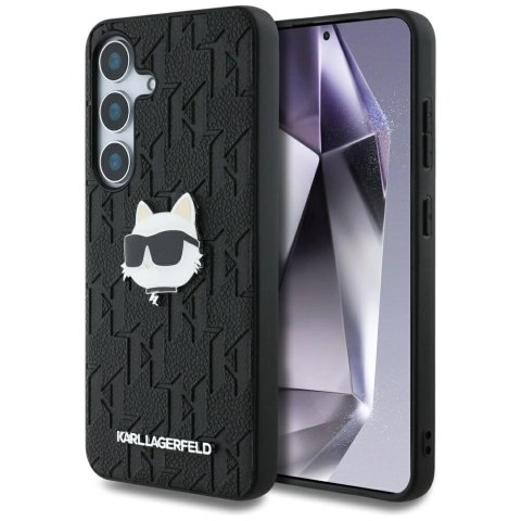 Etui Karl Lagerfeld Leather Monogram Pin Logo Choupette Head Samsung Galaxy S25 Plus czarny Etui Karl Lagerfeld Leather Monogram Pin Logo Choupette Head Samsung Galaxy S25 Plus czarny
