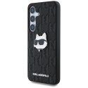 Etui Karl Lagerfeld Leather Monogram Pin Logo Choupette Head Samsung Galaxy S25 Plus czarny