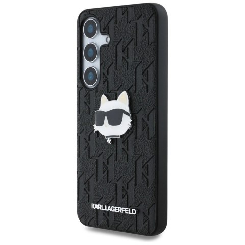 Etui Karl Lagerfeld Leather Monogram Pin Logo Choupette Head Samsung Galaxy S25 Plus czarny Etui Karl Lagerfeld Leather Monogram Pin Logo Choupette Head Samsung Galaxy S25 Plus czarny