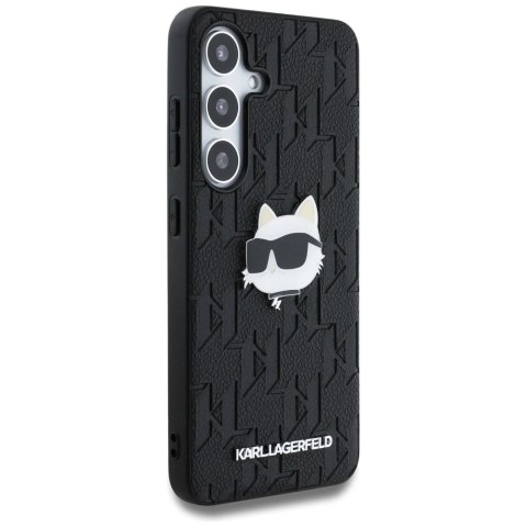 Etui Karl Lagerfeld Leather Monogram Pin Logo Choupette Head Samsung Galaxy S25 Plus czarny Etui Karl Lagerfeld Leather Monogram Pin Logo Choupette Head Samsung Galaxy S25 Plus czarny