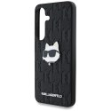 Etui Karl Lagerfeld Leather Monogram Pin Logo Choupette Head Samsung Galaxy S25 Plus czarny
