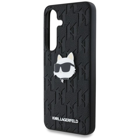 Etui Karl Lagerfeld Leather Monogram Pin Logo Choupette Head Samsung Galaxy S25 Plus czarny Etui Karl Lagerfeld Leather Monogram Pin Logo Choupette Head Samsung Galaxy S25 Plus czarny