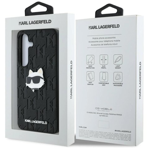Etui Karl Lagerfeld Leather Monogram Pin Logo Choupette Head Samsung Galaxy S25 Plus czarny Etui Karl Lagerfeld Leather Monogram Pin Logo Choupette Head Samsung Galaxy S25 Plus czarny