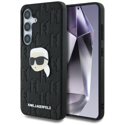 Etui Karl Lagerfeld Leather Monogram Pin Logo Karl Head Samsung Galaxy S25 czarny Etui Karl Lagerfeld Leather Monogram Pin Logo Karl Head Samsung Galaxy S25 czarny