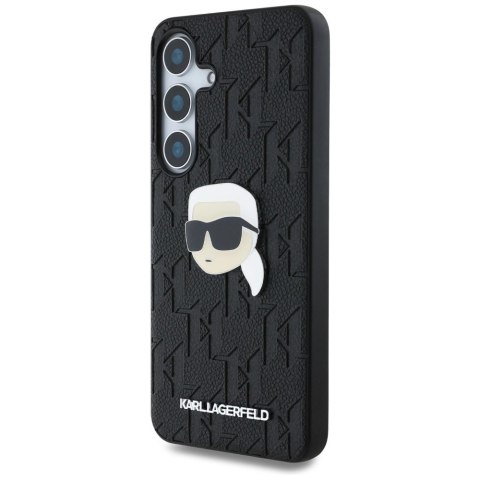 Etui Karl Lagerfeld Leather Monogram Pin Logo Karl Head Samsung Galaxy S25 czarny Etui Karl Lagerfeld Leather Monogram Pin Logo Karl Head Samsung Galaxy S25 czarny