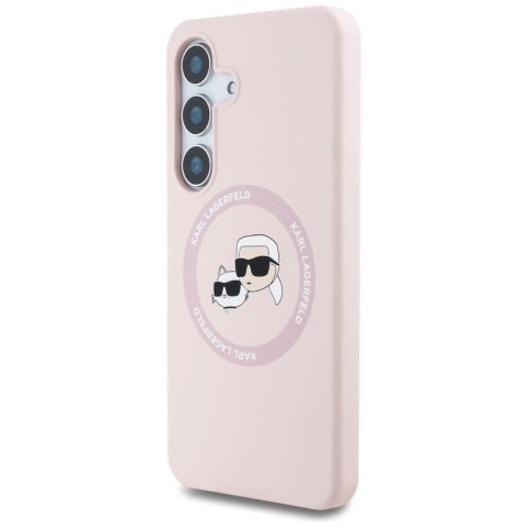 Etui Karl Lagerfeld Silicone Double Heads And Circle MagSafe Samsung Galaxy S25 Plus różowy Etui Karl Lagerfeld Silicone Double Heads And Circle MagSafe Samsung Galaxy S25 Plus różowy