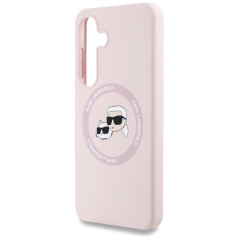Etui Karl Lagerfeld Silicone Double Heads And Circle MagSafe Samsung Galaxy S25 Plus różowy Etui Karl Lagerfeld Silicone Double Heads And Circle MagSafe Samsung Galaxy S25 Plus różowy