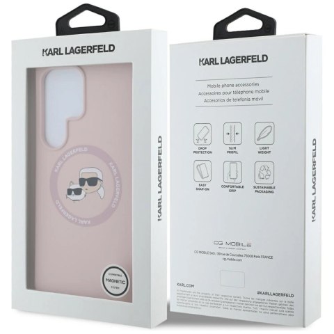 Etui Karl Lagerfeld Silicone Double Heads And Circle MagSafe Samsung Galaxy S25 Ultra różowy Etui Karl Lagerfeld Silicone Double Heads And Circle MagSafe Samsung Galaxy S25 Ultra różowy
