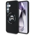 Etui Karl Lagerfeld Silicone Double Heads And Circle MagSafe Samsung Galaxy S25 czarny
