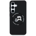 Etui Karl Lagerfeld Silicone Double Heads And Circle MagSafe Samsung Galaxy S25 czarny