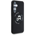 Etui Karl Lagerfeld Silicone Double Heads And Circle MagSafe Samsung Galaxy S25 czarny
