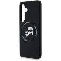 Etui Karl Lagerfeld Silicone Double Heads And Circle MagSafe Samsung Galaxy S25 czarny