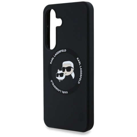 Etui Karl Lagerfeld Silicone Double Heads And Circle MagSafe Samsung Galaxy S25 czarny Etui Karl Lagerfeld Silicone Double Heads And Circle MagSafe Samsung Galaxy S25 czarny