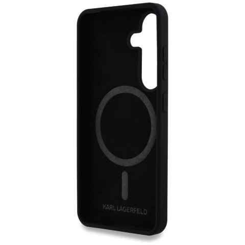 Etui Karl Lagerfeld Silicone Double Heads And Circle MagSafe Samsung Galaxy S25 czarny Etui Karl Lagerfeld Silicone Double Heads And Circle MagSafe Samsung Galaxy S25 czarny
