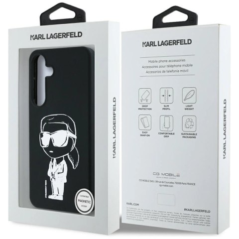 Etui Karl Lagerfeld Silicone Graffiti Ikonik Printed Logo MagSafe Samsung Galaxy S25 czarny Etui Karl Lagerfeld Silicone Graffiti Ikonik Printed Logo MagSafe Samsung Galaxy S25 czarny