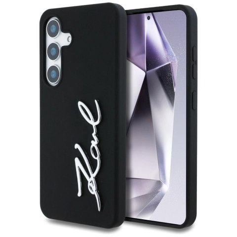 Etui Karl Lagerfeld Silicone Metal Signature Logo Samsung Galaxy S25 czarny Etui Karl Lagerfeld Silicone Metal Signature Logo Samsung Galaxy S25 czarny