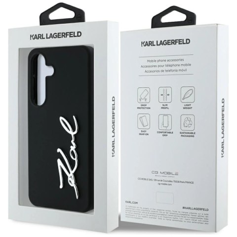 Etui Karl Lagerfeld Silicone Metal Signature Logo Samsung Galaxy S25 czarny Etui Karl Lagerfeld Silicone Metal Signature Logo Samsung Galaxy S25 czarny