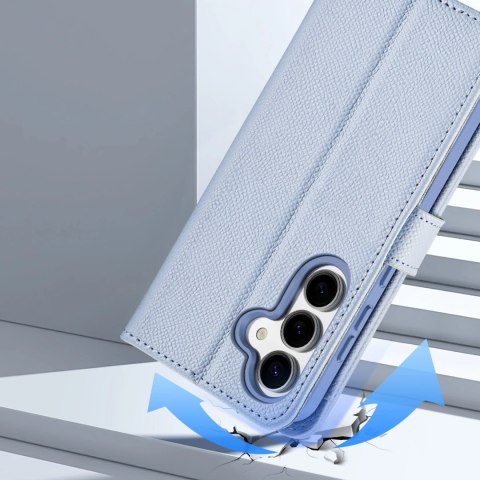 Etui skórzane Dux Ducis Lawa na Samsung Galaxy S25 z odłączanym portfelem magnetycznym - niebieskie Etui skórzane Dux Ducis Lawa na Samsung Galaxy S25 z odłączanym portfelem magnetycznym - niebieskie