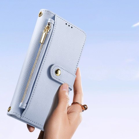 Etui skórzane Dux Ducis Lawa na Samsung Galaxy S25 z odłączanym portfelem magnetycznym - niebieskie Etui skórzane Dux Ducis Lawa na Samsung Galaxy S25 z odłączanym portfelem magnetycznym - niebieskie