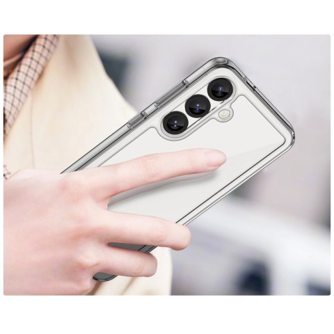 Etui silikonowe Outer Space Case z żelową ramką do Samsung Galaxy S25 - przezroczysto-czarne Etui silikonowe Outer Space Case z żelową ramką do Samsung Galaxy S25 - przezroczysto-czarne