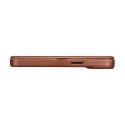 ICarer CE Oil Wax Premium Leather Folio Case skórzane etui iPhone 14 Plus z klapką magnetyczne MagSafe brązowy (AKI14220707-BN)