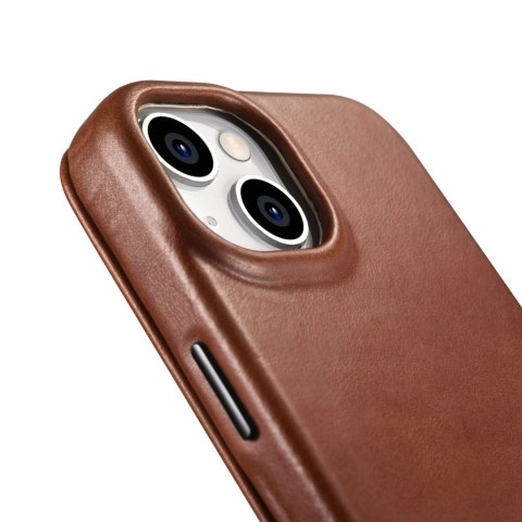 ICarer CE Oil Wax Premium Leather Folio Case skórzane etui iPhone 14 Plus z klapką magnetyczne MagSafe brązowy (AKI14220707-BN) ICarer CE Oil Wax Premium Leather Folio Case skórzane etui iPhone 14 Plus z klapką magnetyczne MagSafe brązowy (AKI14220707-BN)