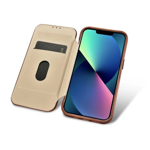 ICarer CE Oil Wax Premium Leather Folio Case skórzane etui iPhone 14 Plus z klapką magnetyczne MagSafe brązowy (AKI14220707-BN) ICarer CE Oil Wax Premium Leather Folio Case skórzane etui iPhone 14 Plus z klapką magnetyczne MagSafe brązowy (AKI14220707-BN)