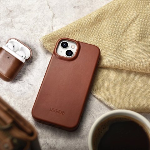 ICarer CE Oil Wax Premium Leather Folio Case skórzane etui iPhone 14 Plus z klapką magnetyczne MagSafe brązowy (AKI14220707-BN) ICarer CE Oil Wax Premium Leather Folio Case skórzane etui iPhone 14 Plus z klapką magnetyczne MagSafe brązowy (AKI14220707-BN)