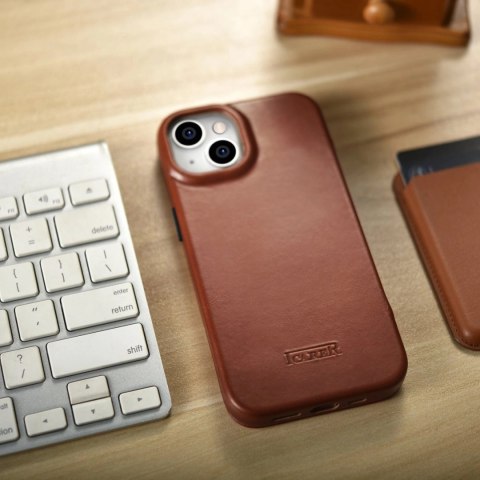 ICarer CE Oil Wax Premium Leather Folio Case skórzane etui iPhone 14 Plus z klapką magnetyczne MagSafe brązowy (AKI14220707-BN) ICarer CE Oil Wax Premium Leather Folio Case skórzane etui iPhone 14 Plus z klapką magnetyczne MagSafe brązowy (AKI14220707-BN)
