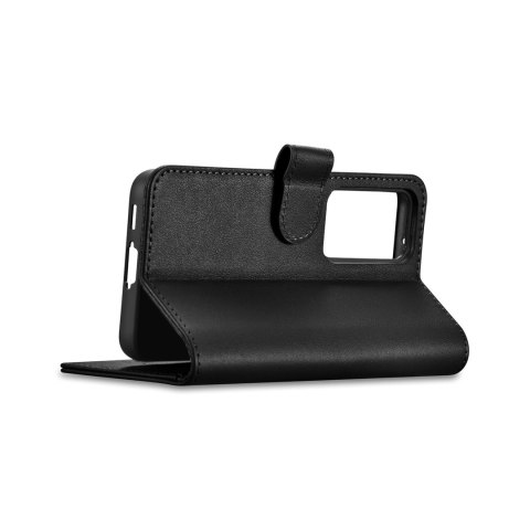 ICarer Wallet Case etui do Samsung Galaxy S23+ skórzany pokrowiec portfel czarne ICarer Wallet Case etui do Samsung Galaxy S23+ skórzany pokrowiec portfel czarne