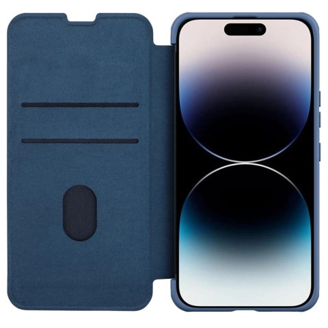 Nillkin Qin Cloth Pro Case etui do iPhone 14 Pro Max osłona na aparat kabura pokrowiec obudowa z klapką niebieski Nillkin Qin Cloth Pro Case etui do iPhone 14 Pro Max osłona na aparat kabura pokrowiec obudowa z klapką niebieski