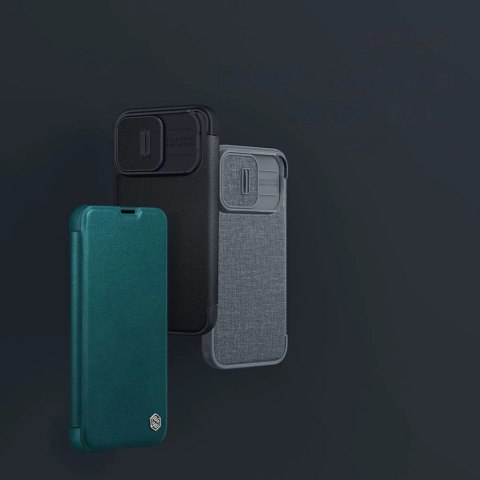 Nillkin Qin Cloth Pro Case etui do iPhone 14 Pro Max osłona na aparat kabura pokrowiec obudowa z klapką niebieski Nillkin Qin Cloth Pro Case etui do iPhone 14 Pro Max osłona na aparat kabura pokrowiec obudowa z klapką niebieski
