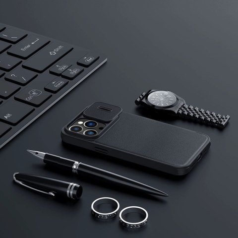 Nillkin Qin Cloth Pro Case etui do iPhone 14 Pro Max osłona na aparat kabura pokrowiec obudowa z klapką niebieski Nillkin Qin Cloth Pro Case etui do iPhone 14 Pro Max osłona na aparat kabura pokrowiec obudowa z klapką niebieski