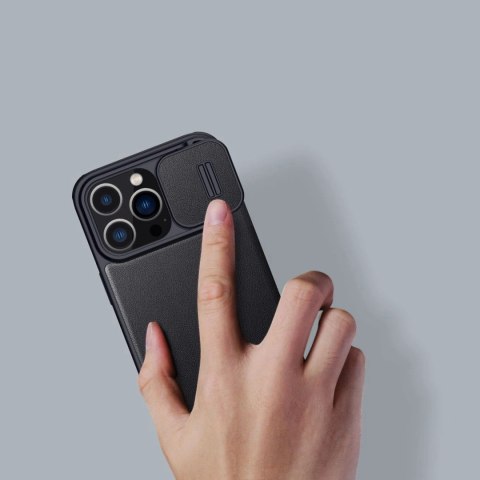 Nillkin Qin Cloth Pro Case etui do iPhone 14 Pro Max osłona na aparat kabura pokrowiec obudowa z klapką niebieski Nillkin Qin Cloth Pro Case etui do iPhone 14 Pro Max osłona na aparat kabura pokrowiec obudowa z klapką niebieski