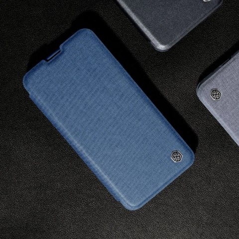 Nillkin Qin Cloth Pro Case etui do iPhone 14 Pro Max osłona na aparat kabura pokrowiec obudowa z klapką niebieski Nillkin Qin Cloth Pro Case etui do iPhone 14 Pro Max osłona na aparat kabura pokrowiec obudowa z klapką niebieski