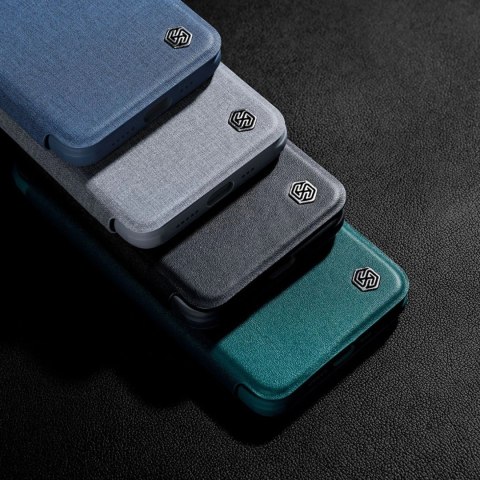 Nillkin Qin Cloth Pro Case etui do iPhone 14 Pro Max osłona na aparat kabura pokrowiec obudowa z klapką niebieski Nillkin Qin Cloth Pro Case etui do iPhone 14 Pro Max osłona na aparat kabura pokrowiec obudowa z klapką niebieski