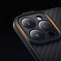 Pancerne etui iPhone 14 Pro kompatybilne z MagSafe szkło hartowane Baseus Synthetic Fiber - czarne