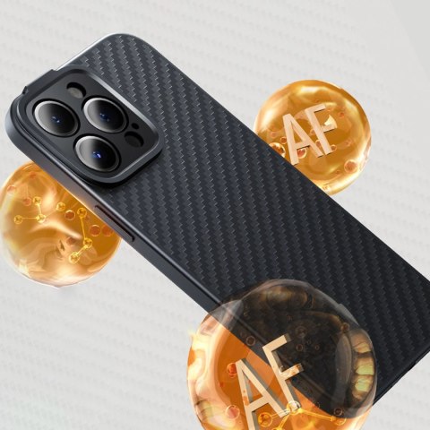 Pancerne etui iPhone 14 Pro kompatybilne z MagSafe szkło hartowane Baseus Synthetic Fiber - czarne Pancerne etui iPhone 14 Pro kompatybilne z MagSafe szkło hartowane Baseus Synthetic Fiber - czarne