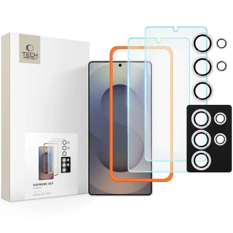 Zestaw Tech-Protect Supreme Set na Samsung Galaxy S25 Ultra 2x szkło hartowane na wyświetlacz / szkło hartowane na aparat - prze Zestaw Tech-Protect Supreme Set na Samsung Galaxy S25 Ultra 2x szkło hartowane na wyświetlacz / szkło hartowane na aparat - prze