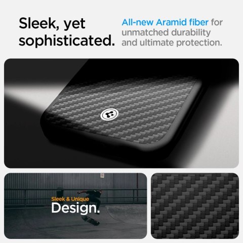 Etui Spigen Enzo Aramid MagSafe na iPhone SE 4 (2025) - czarne Etui Spigen Enzo Aramid MagSafe na iPhone SE 4 (2025) - czarne