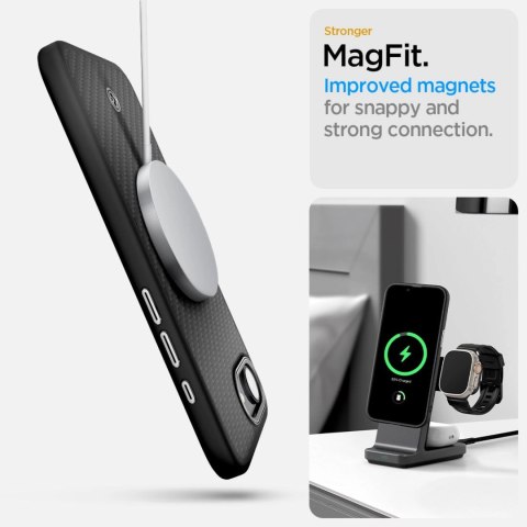 Etui Spigen Enzo Aramid MagSafe na iPhone SE 4 (2025) - czarne Etui Spigen Enzo Aramid MagSafe na iPhone SE 4 (2025) - czarne