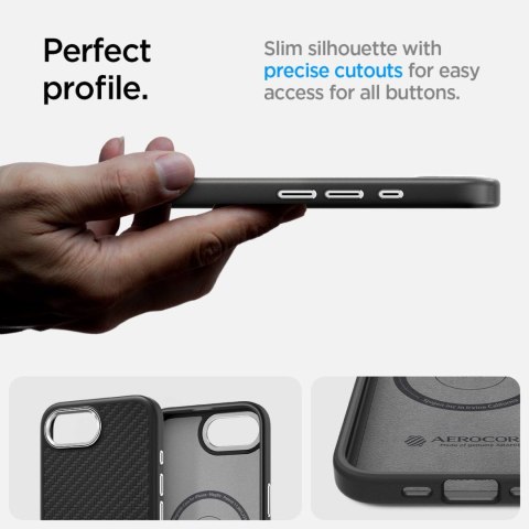 Etui Spigen Enzo Aramid MagSafe na iPhone SE 4 (2025) - czarne Etui Spigen Enzo Aramid MagSafe na iPhone SE 4 (2025) - czarne