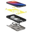 Etui Spigen Tough Armor z MagSafe na iPhone SE 4 (2025) z podstawką - szare