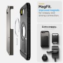 Etui Spigen Tough Armor z MagSafe na iPhone SE 4 (2025) z podstawką - szare
