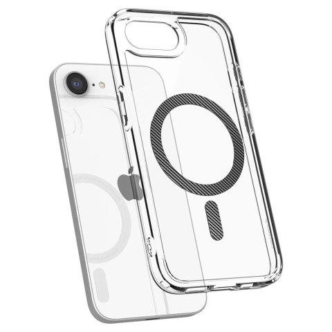 Etui Spigen Ultra Hybrid MagSafe na iPhone SE 4 (2025) Carbon Fiber - przezroczyste