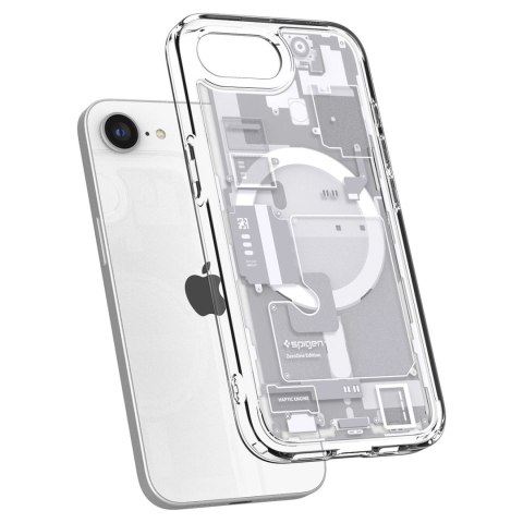 Etui Spigen Ultra Hybrid MagSafe na iPhone SE 4 (2025) Zero One - białe