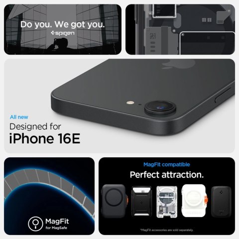Etui Spigen Ultra Hybrid MagSafe na iPhone SE 4 (2025) Zero One - czarne Etui Spigen Ultra Hybrid MagSafe na iPhone SE 4 (2025) Zero One - czarne