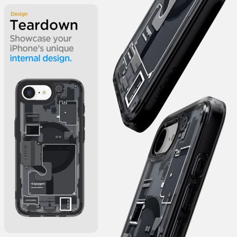 Etui Spigen Ultra Hybrid MagSafe na iPhone SE 4 (2025) Zero One - czarne Etui Spigen Ultra Hybrid MagSafe na iPhone SE 4 (2025) Zero One - czarne