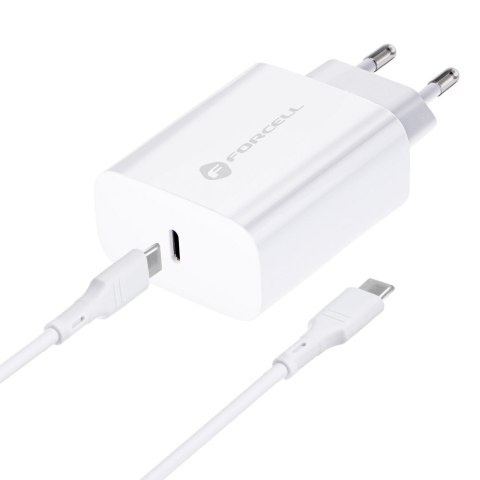 Ładowarka sieciowa do telefonu Forcell F-Energy USB C QC4.0 PD 3A 25W + kabel USB C do USB C TFK-TC-25WPD biała Ładowarka sieciowa do telefonu Forcell F-Energy USB C QC4.0 PD 3A 25W + kabel USB C do USB C TFK-TC-25WPD biała